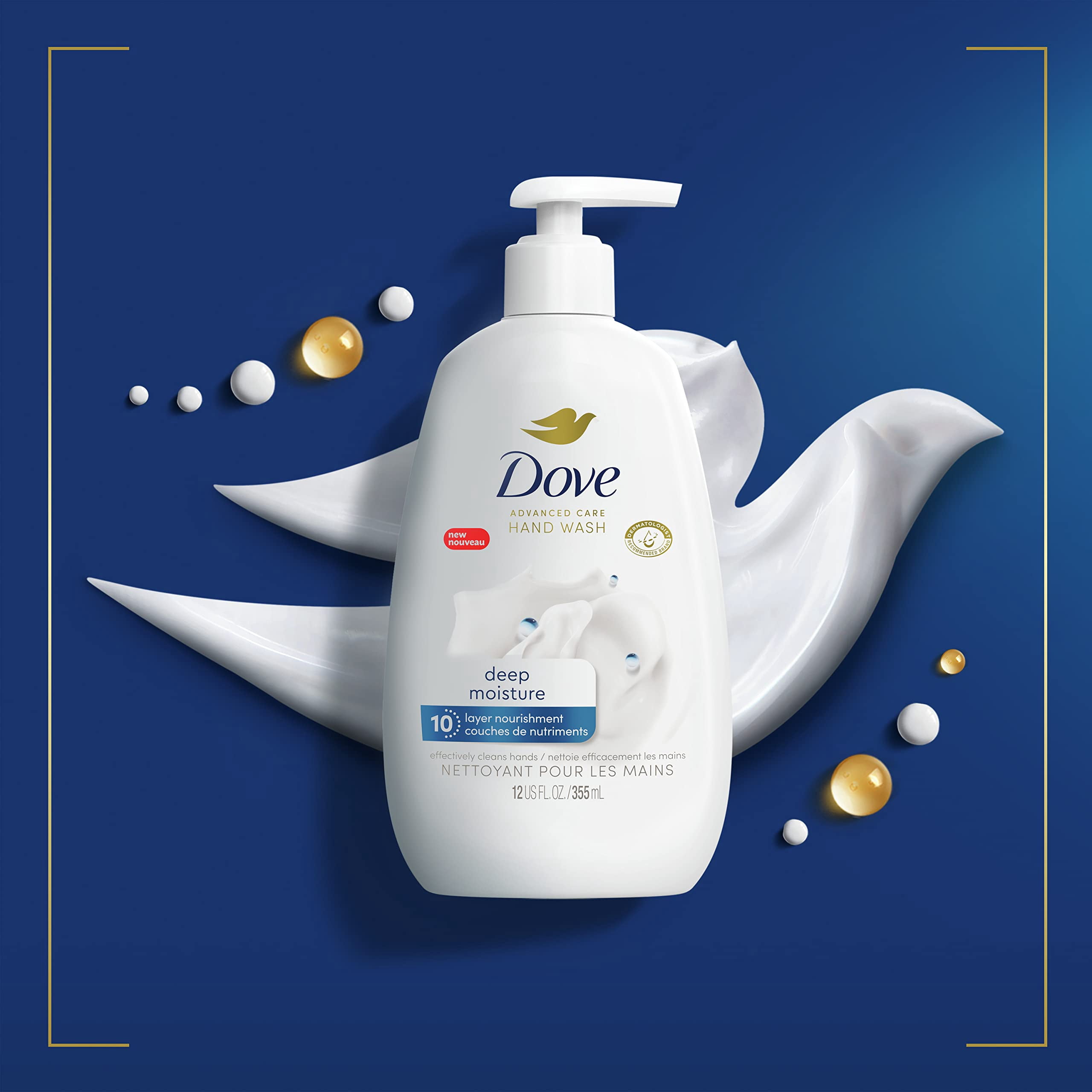 Dove Advanced Care Hand OIF8&nbsp;Wash Deep Moisture 4 Count for Soft, Smooth Skin, More Moisturizers than the Leading Ordinary Hand Soap, 12 oz