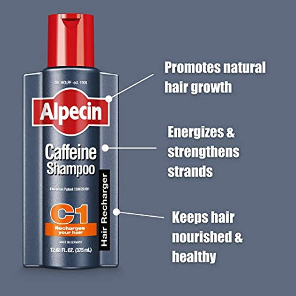 Alpecin C1 Caffeine Shampoo, 8.45 fl oz, Caffeine Shampoo Cleanses the Scalp to Promote Natural Hair Growth, Leaves Hair Feeling Thicker and Stronger -