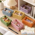 thumbnail image 2 of Pastel Storage Crates 6-Pack, Space-Saving Foldable Baskets for Office Classroom Bedroom with Label Sheets & Marker, 2 of 10