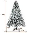 thumbnail image 3 of 1Pc 7.5Ft Hinged Artificial Fir Chritmas Tree, Snow Flocked Artificial Holiday Christmas Tree W/1,346 Branch Tips/Vinyl/Indoor Use Only/For Shop Mall Livingroom Store，Green, 3 of 8