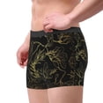 thumbnail image 2 of Yiaed Gold Gloss Outline Floral Print Men's Soft Cotton Boxer Shorts Breathable Boxers Underwear Moisture-Wicking Underwear Stretch Boxer Briefs for Man-Large, 2 of 5