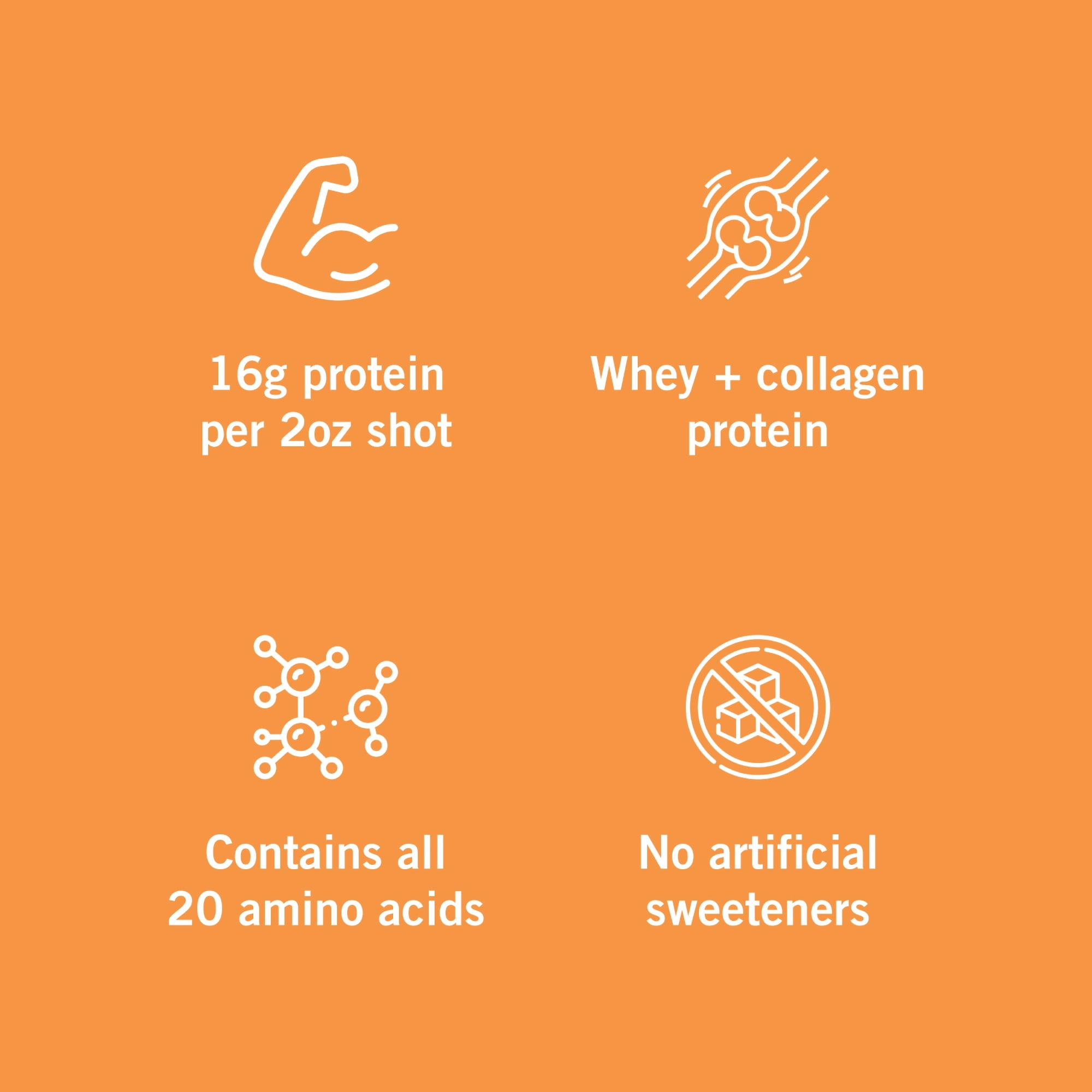 Vidafuel Concentrated Protein Shot - 16g of Protein per 2oz. - Collagen & Whey Protein Drink, No Artificial Sweeteners, 32 fl oz. - Berry, 1 Ct