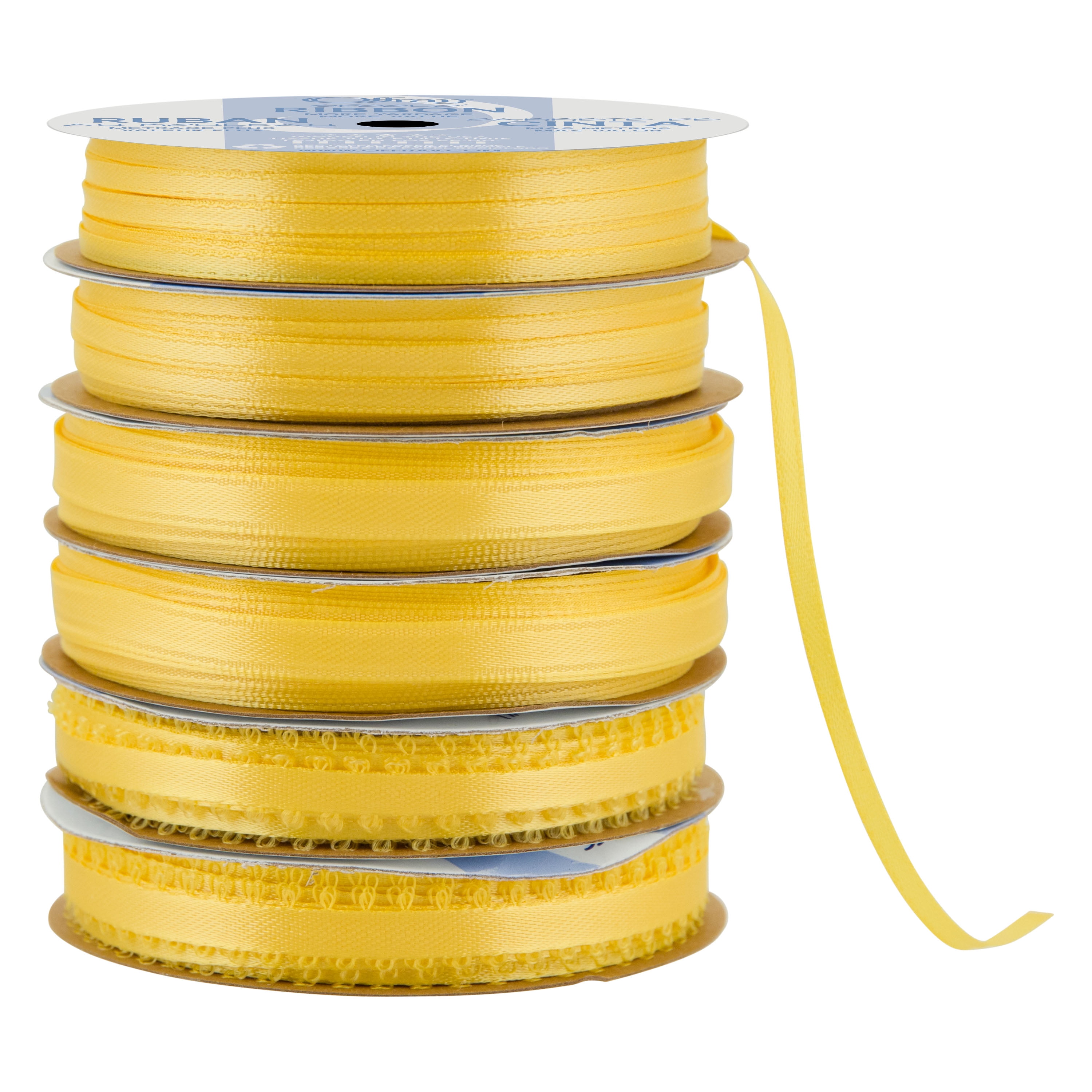 Offray Ribbon, Yellow Gold Narrow Double Faced Satin Polyester Ribbon