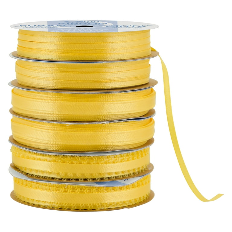 Offray Ribbon, Yellow Gold Narrow Double Faced Satin Polyester