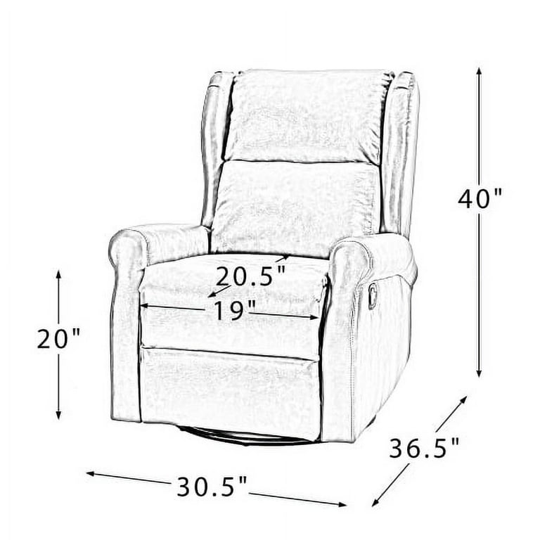 Manual Swivel Recliner Chair, Vegan Leather Adjustable Home Theater Single  Recliner with Thickened Seat Cushion and Backrest, Adjustable Positions  Manual Recliner Sofa Chair for Living Room, Brown 