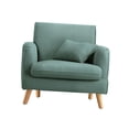 thumbnail image 2 of Silla decorativa,Sillón decorativo Sillón tapizado Sillón club,Sillón de esponja de alta densidad Sofá perezoso,Sillón de lectura con patas de madera Salón,Sillón individual de Verde, 2 of 9
