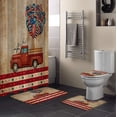 thumbnail image 1 of FMSHPON Independence Day 4 Piece Bathroom Set Shower Curtain Bath Rug Contour Mat and Toilet Lid Cover, 1 of 8