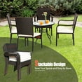 thumbnail image 6 of Patiojoy 4 PCS Stackable Rattan Chairs Outdoor Dining Chairs w/Cushion for Porch Yard Garden, 6 of 10