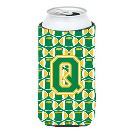 

Caroline s Treasures CJ1069-QTBC Letter Q Football Green and Gold Tall Boy Hugger Tall Boy multicolor