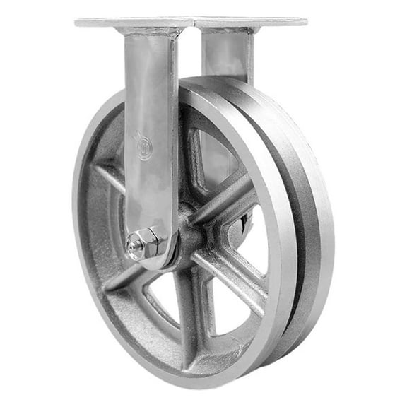 8 Inch V Groove Semi Steel Wheel Rigid Caster with Ball Bearing Service Caster