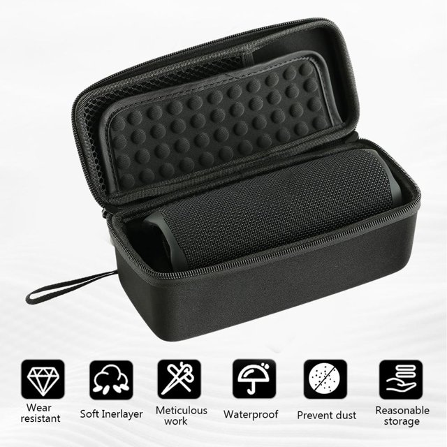 Estuche rígido de EVA para caja de altavoz inalámbrico Flip 6 Bolsa de transporte portátil (negro)