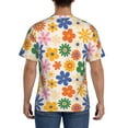 thumbnail image 3 of Vsdgher Groovy Daisy Flowers Print Men's Dry Fit Mesh Athletic Shirts Moisture Wicking Tennis T-Shirt Tops, 3 of 9