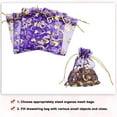 thumbnail image 4 of Uxcell Organza Bag, Sheer Heart Mesh Bags Drawstring Gift Bags Bulk Party Favor Bag Jewelry Pouches Light Purple-Gold 5" x 7", 4 of 6