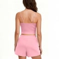 thumbnail image 6 of Avrnliq Womens Pink Ribbed 2 Piece Lounge & Activewear Set, Stretchy V-Neck Crop Tank Top & High Waisted Shorts with Side Pockets,Size XL, 6 of 8
