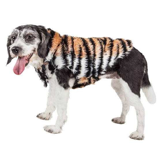 Pet Life ® Luxe 'Tigerbone' Tiger-Patterned Mink Fashion Fur Dog Jacket