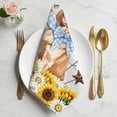 thumbnail image 2 of Sunflowers Dog Cloth Napkins, Spring Watercolor Floral Stars Wood Grain Washable and Reusable Dinner Napkins Set of 8, Table Napkin for Kitchen Party Birthday Wedding Hotel Housewarming 20"x20", 2 of 9