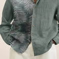 thumbnail image 1 of Men‘s Hawaiian Floral Cotton Linen Button Down Tropical Holiday Beach Shirts, 1 of 2