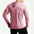 thumbnail image 5 of YLSDY Men's UPF 50+ Workout Shirts, Long Sleeve UV Sun Protection Hoodie, Hiking Running Swim Athletic Rash Guard Shirt Pink XL, 5 of 5