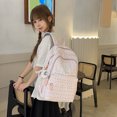 thumbnail image 5 of Polka Dots School Backpack, Multi-layer Backpack with Pendant, Spacious Bag for Shopping Work College, Pink, 5 of 9