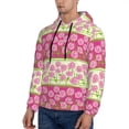 thumbnail image 3 of Uemuo Flowers Pattern Men's Hoodie - Casual Pullover Hoodie with Kangaroo Pocket, Stylish Hooded Sweatshirt for Everyday Wear-Medium, 3 of 7