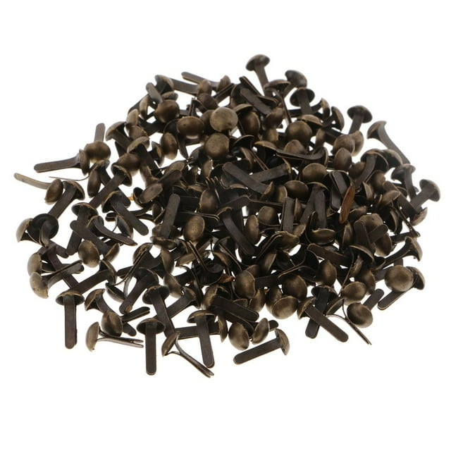 jifeng 200pcs Metal 4.5mm Round Head Split Pins Mini Brads for Scrapbooking Cardmaking 4.5*8mm