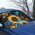 thumbnail image 3 of Xoenoiee Sunflower Butterfly Print Car Windshield Snow Cover, Winter Frost Protection for All Weather, Windscreen Covers with Elastic Strap, Auto Front Window Covers for Car SUV Trucks, 3 of 7