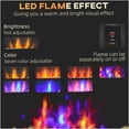 thumbnail image 4 of Wall Mount Electric Fireplace, 28.5 Inch 1500W Heater with Realistic Flame Effect, 7 Color LED Background Light, Tempered Glass, Black for Indoor Home Decor, 4 of 9