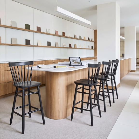 Tyce Barstool Black Barstool, Modern Style, Ergonomic and supportive footrest, Rubberwood, Indoor Bar