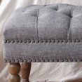 thumbnail image 2 of Rosevera Berta Upholstered Polyester Tufted Top with Nailhead Rectangular Bench for Living Room Footrest Bedroom Entryway, Small, Grey with Caster, 2 of 4