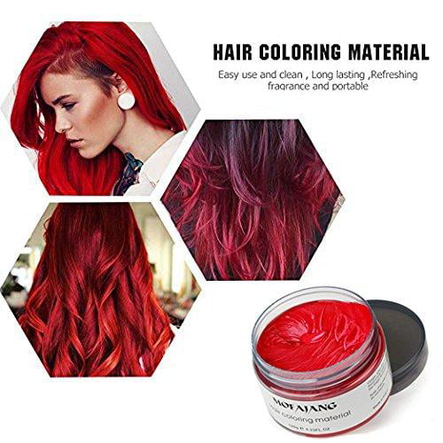 Instant Hair Coloring Dye Wax, Red, Temporary Hairstyle Cream 4.23 fl oz - Walmart.com