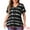Black, variant on Unique Bargains Women's Plus Size Tshirts V Neck Short Sleeve Loose Tie Dye Tunic Tops 1X Blue