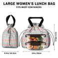 thumbnail image 5 of Pioneer Flower Floral Print Pattern Drawstring Lunch Bag Women - Drawstring Lunch Bag Insulated for Work Office - Stain-Resistant Large Lunchbags for Women with Multi-Pockets, 5 of 6