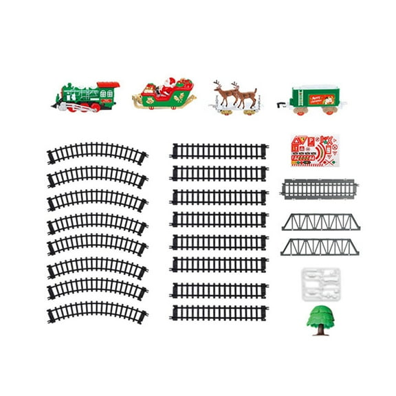 Almencla Electric Train Set Christmas Toy Train Decoration Railway Car Tracks Electric Toy Christmas Train Set for Kids Children Gifts