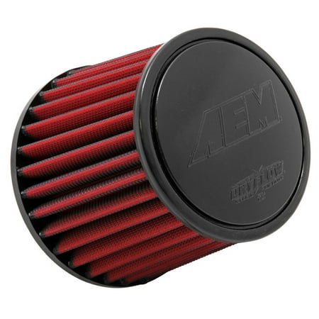 - AEM 21-205DK Universal DryFlow Clamp-On Air Filter: Round Tapered; 4 in (102 mm) Flange ID; 5.25 in (133 mm) Height; 6 in (152 mm) Base; 5.125 in (130 mm) Top