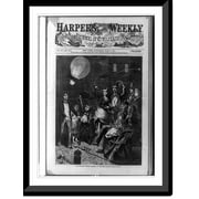 Historic Framed Print, The Glorious Fourth. sending up the fire balloon.C.S. Reinhart, del., 17-7/8" x 21-7/8"