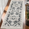 thumbnail image 3 of BouPower 2x6Ft Machine Washable Vintage Area Rug, Non Slip Living Room Rug, Stain Resistant Bedroom Carpet, Medallion Floral Textured Distressed Low Pile Floor Cover for  Dining Room, 3 of 9