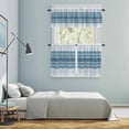 thumbnail image 6 of Minimalist Kitchen Curtains Valances and Tiers Set of 3 Country Haze Blue Gradient Stripes Tier Curtains and Valance with Rod Pocket for Small Windows, 27.5"x24", 6 of 9