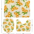 thumbnail image 2 of Non-Slip 3 Piece Bathroom Rug Set Orange Fruit with Leaves Soft Contour Rug + Toilet Lid Cover + Bath Mat Bathroom Decor, 2 of 3