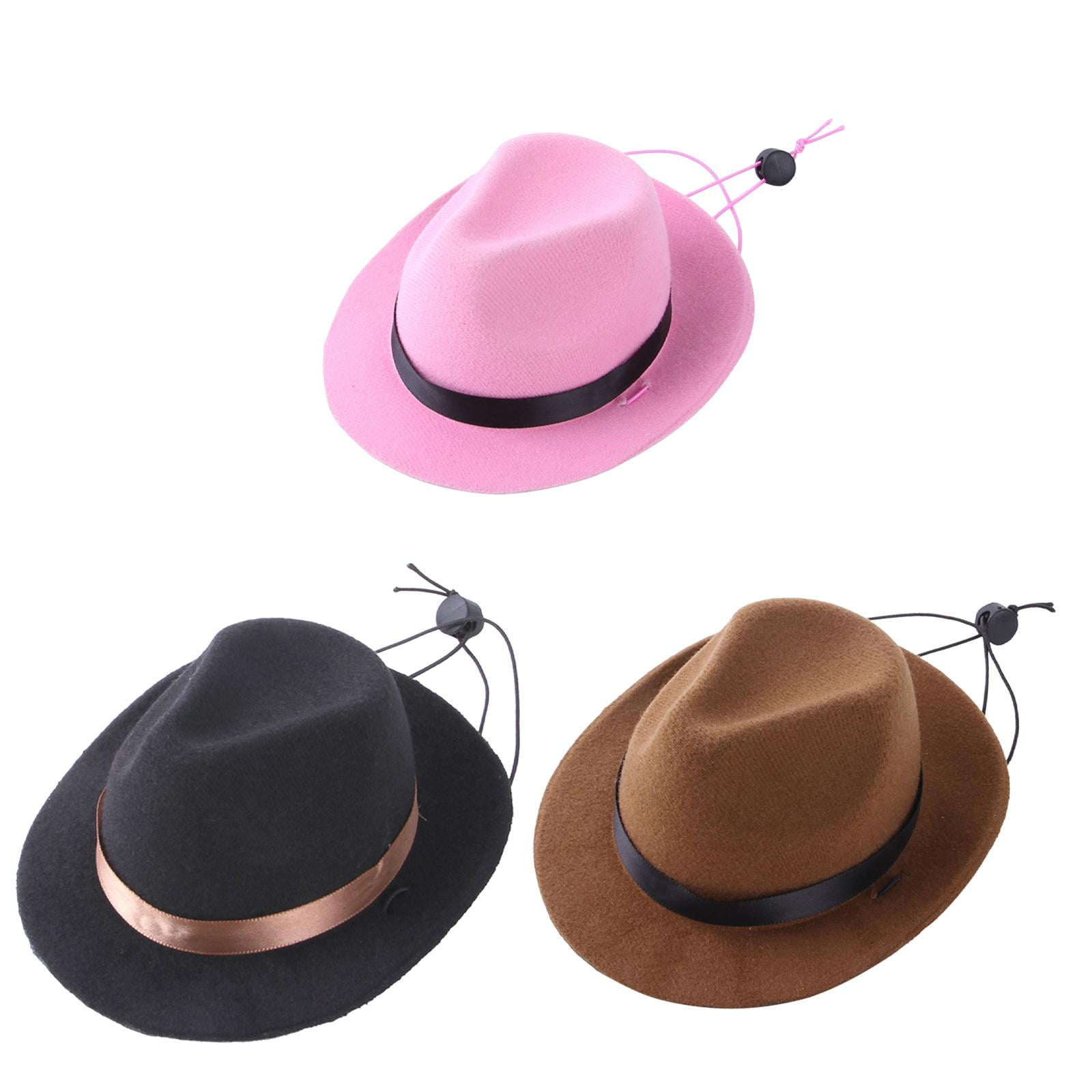 Fzaqwen 3 Pieces Pet Cowboy Hat Costume Accessories Dog Rabbit Hats for Small Medium