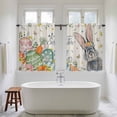 thumbnail image 4 of Happy Easter Kitchen Curtains 54 Inch Length, Spring Bunny Easter Eggs Floral Beige Burlap Tiers Curtains for Bathroom Bedroom Cafe, Light Filtering Small Window Treatment Drapes 2 Panels 42"Wx54"L, 4 of 8