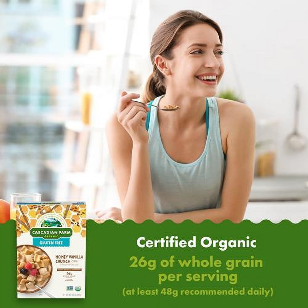Cascadian Farm Organic Gluten Free Honey Vanilla Crunch Cereal, 10.5 Oz. - Pack of 2