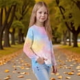 thumbnail image 4 of XADYUY Long Sleeve Shirts for Girls 10-12 Trendy Tie Dye Crewneck T Shirts for Girls Winter Basic Girls Tops Cotton Blouses for Girls 9-10 Years,Multicolor, 4 of 6