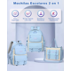 thumbnail image 3 of Mochila Escolar Viaje Bolsa Impermeable Mochilas Reforzada 2 En 1 AZUL CIELO, 3 of 5