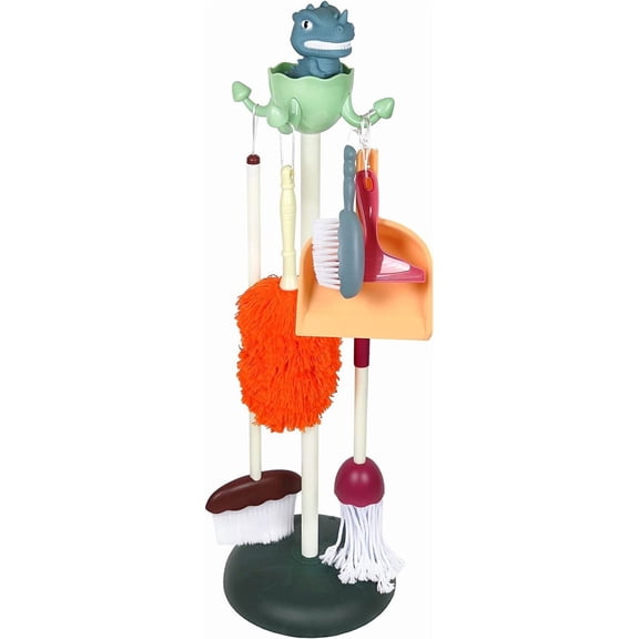 Kiddie Play Cleaning Set for Kids & Toddlers with Toy Broom, Mop, Dustpan & Accessories