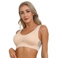thumbnail image 4 of CHICTRY Womens Seamless Sports Fitness Bra Bustier Bra Removable Cup Pads Tank Top Skin L, 4 of 7