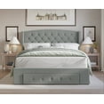 thumbnail image 1 of HMD Fauna Full Tufted Upholstered Storage Panel Bed, Gray, 1 of 3