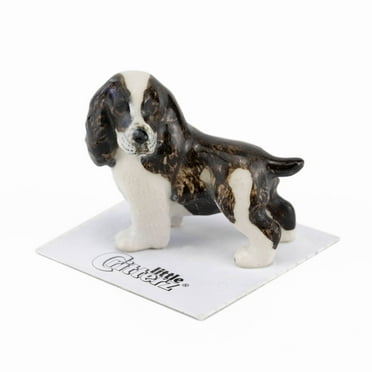 Little Critterz English Springer Spaniel Millie Dog - Hand-painted Home Decor Animal Decorative Figurine - Miniature Porcelain Figurine