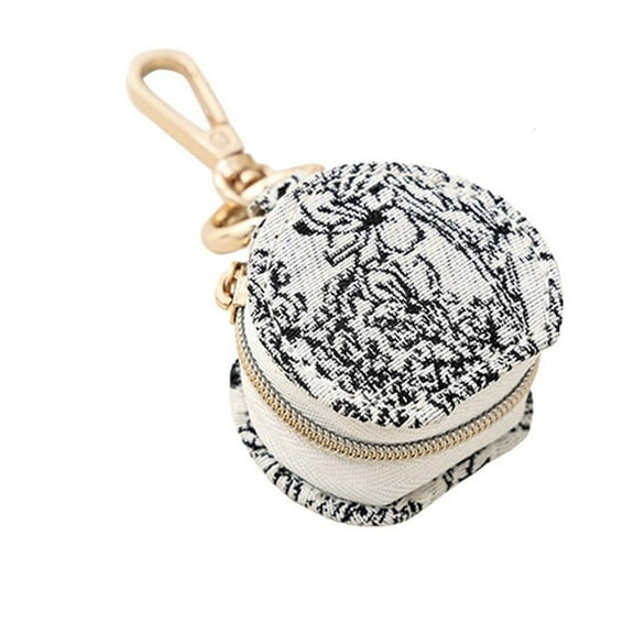 Secure Zipper Ring Holder Keychain PU Jewelry Storage Solution Keyring