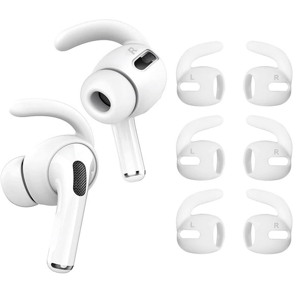 3 Pairs AirPods pro Ear Hooks Covers Grip Tips, Anti Slip Wings Ear Covers Compatible with Apple AirPods Pro, White