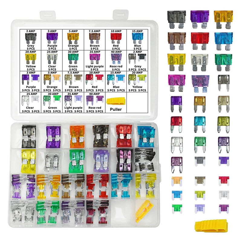 165 PCS Car Fuses Assortment Kit 3 Types Assorted Standard Fuses Low